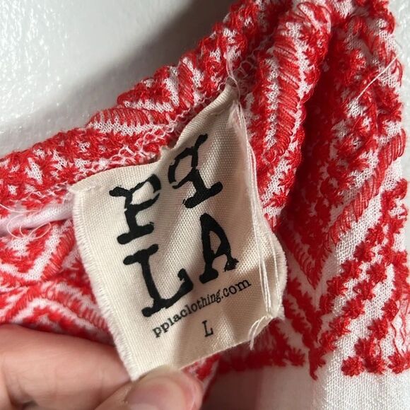 PPLA Adalia Tank Shirt Top White with Red and Peach Embroidery Lined Size Large - Picture 14 of 16